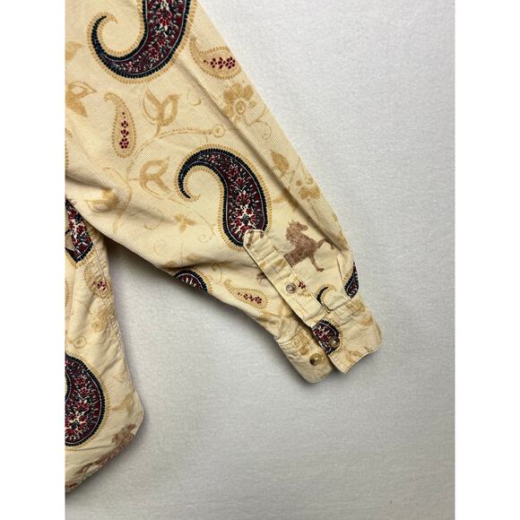 Women’s Bit & Bridle Western Horse Corduroy Shirt Button Down Large  - Picture 6 of 8